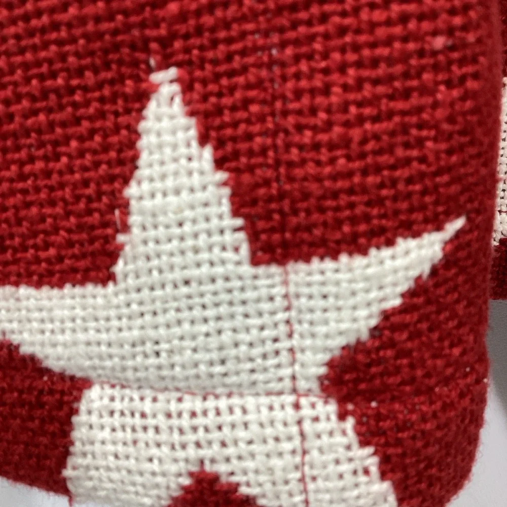 New Quacker Factory Red with White Stars Button Up Woven Jacket 2X Patriotic - Picture 6 of 13